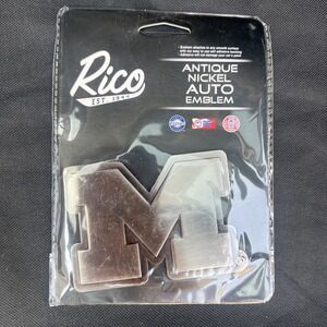 NEW* University of Michigan Wolverines Antique Nickel Auto 3D Metal Emblem 3.5"